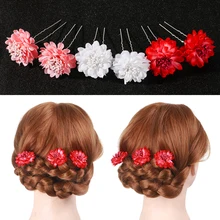 Новые Свадебные украшения для головы 2 шт белый красный розовый цветок расчески для волос шпильки женщины девушки головной убор невесты Вечерние ювелирные изделия аксессуары