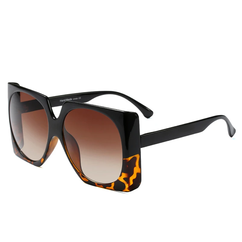 KEHU, брендовые дизайнерские негабаритные Квадратные Солнцезащитные очки, высокое качество, супер светильник, оправа для очков, Женские Ретро стиль, дорожные оттенки, XH160 - Цвет линз: Black Leopard