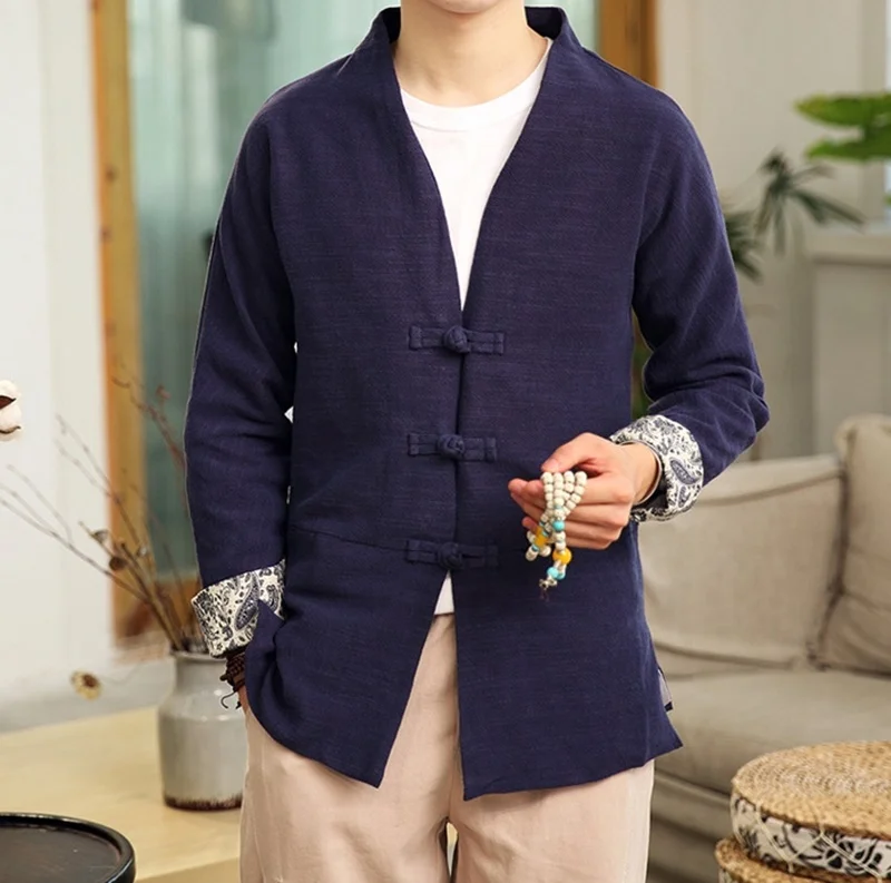 Хлопковая мужская стеганая куртка Традиционный китайский костюм Тан пальто униформа Кунг фу Тай Чи Мужская Зимняя Толстая куртка парки KK3252