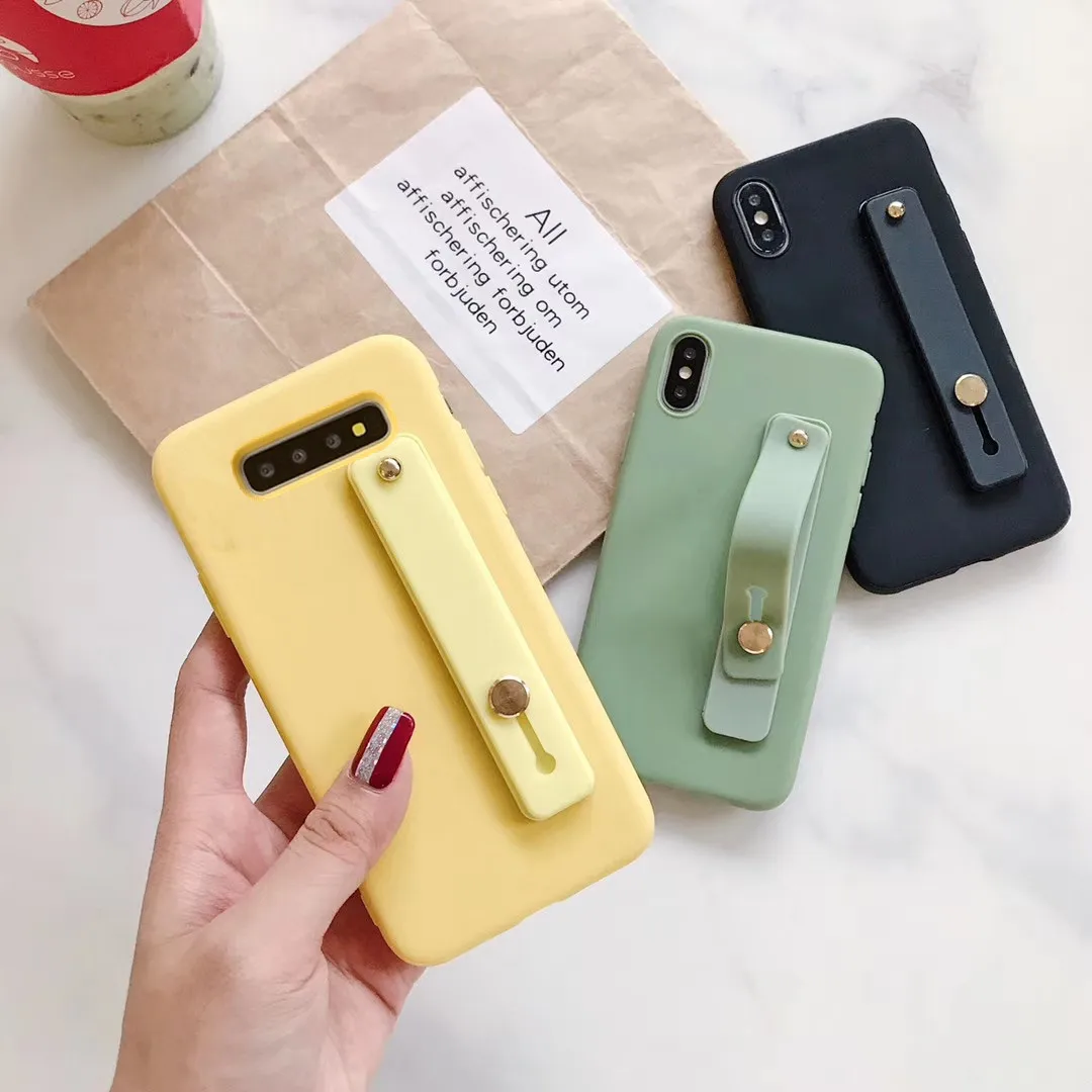 Однотонный силиконовый чехол для samsung Note 10 Pro Note 9 Note 8 S9 Plus S8 Plus S10 Plus Kick Stand чехол для samsung S10