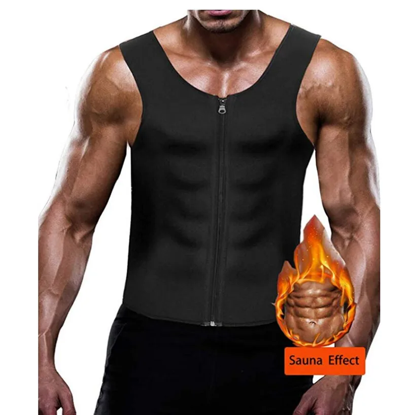 

2019 Men Sauna Vest Neoprene Slim Waist Trainer Male Body Control Shaper for Workout Weight Loss Corset Slimming Shirt Shapewear