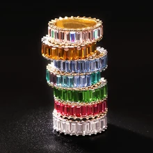 סטרלינג כסף 925 דק זהב טבעת קו micro pave cz נצח 9 צבעים סטאק 925 כסף קשת cz נשים טבעות(China)
