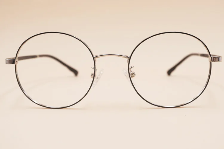 Metal Plastic Steel Glasses Frame New Round Frame Retro Flat Mirror Girl