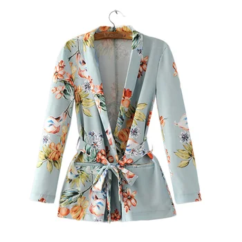 

Bohemian Blazer Women 2020 Summer Outwear High Quality Printing Female Floral Vintage Ladies Coat For Lady Coat Female Blazer