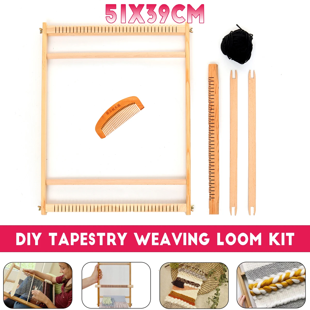 

Multifunctional DIY Wooden Weaving Loom Hand Knitting Toys Sewing Accessories Embroidery Woven Set