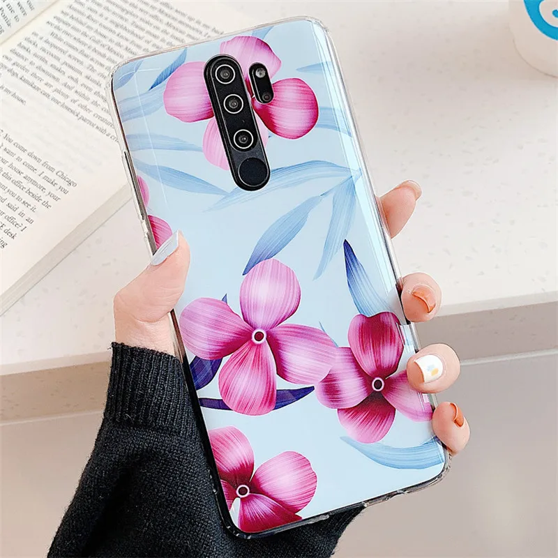 Чехол для телефона с цветами и банановым листом Redmi Note 8 Pro 5 6 мягкий Ретро