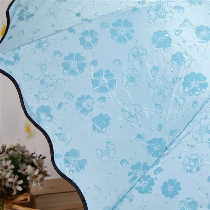 3 раза креативный волшебный цветок купол ультрафиолетовая Защита от солнца дождь складной дождь прозрачный зонтик дети женщины солнцезащитная, ветронепроницаемая зонтик
