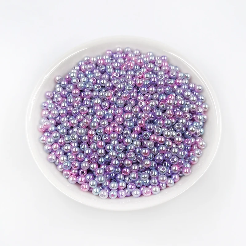 New Mix Rainbow Color Round 3mm ABS Imitation Pearl Plastic Beads Hole 1.0mm Loose Beads Diy Jewelry Necklace Making 1000PCS