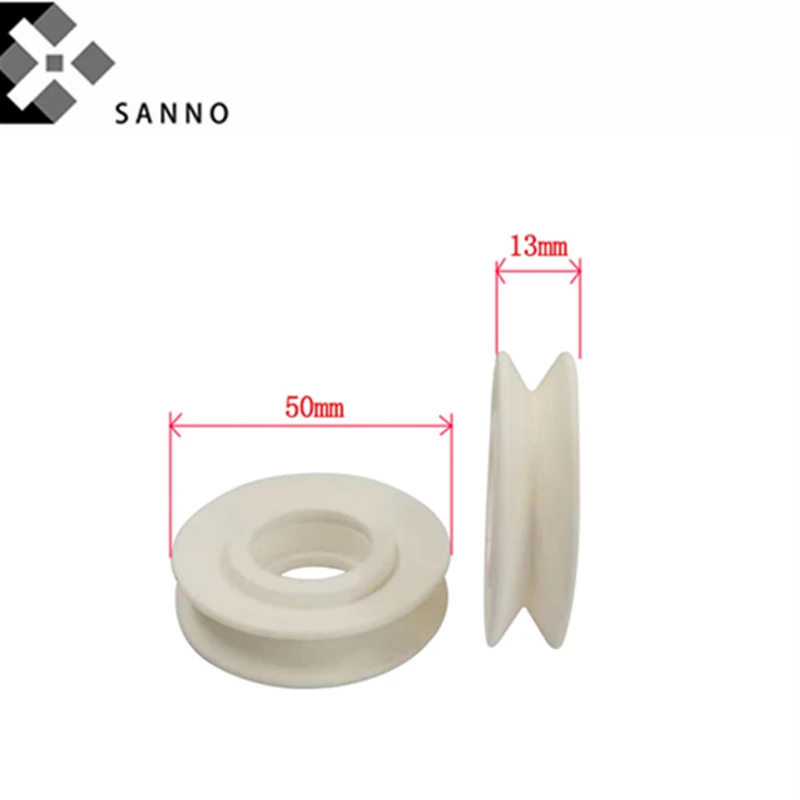 5pcspack 99 Full ceramic guide pulley V slot groove guide wheel D50x13mmx6  8  10mm inner hole al2o3 ceramic bearing tool (4)