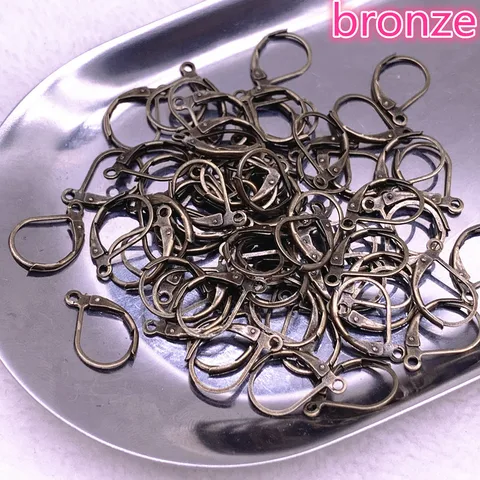 15*10mm French Lever Earring Hooks Wire Settings Base Hoops Earrings DIY Jewelry Making Supplies
