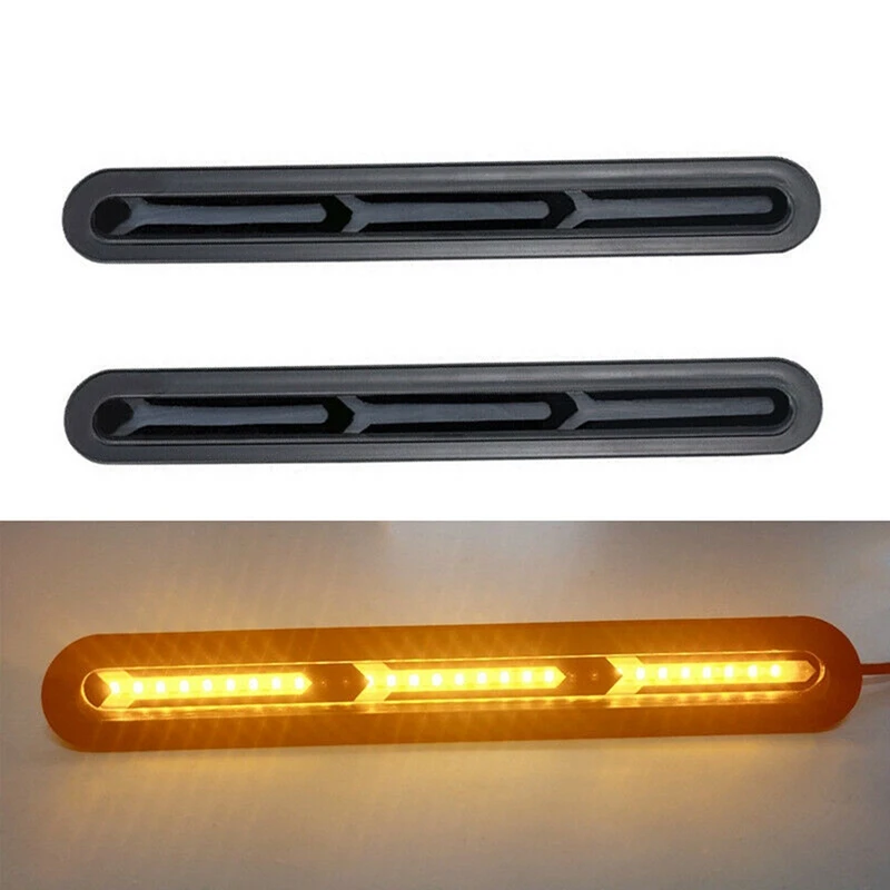 

2Pcs Car 60LED Rear Gear Glass Light Fish Bone Flow Water Turn Signal Lamp Driving Strobe Brake Tail Light DC 12V