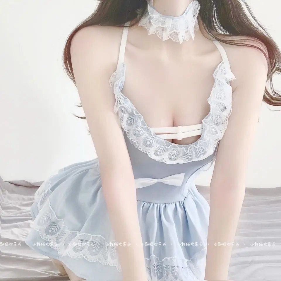 Lolita Dress Lolita Cosplay Costumes Women Lovely Maid Cosplay Costume Lolita Blue Animation Show Japanese Outfit Dress Clothes Costume Accessories Sexy Dress Erotic