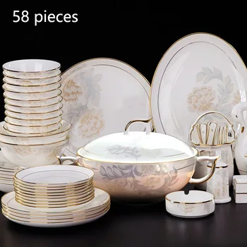 

Jingdezhen Ceramics Hand-painted 58 European Household Gifts Tableware Bone China Dishes Export