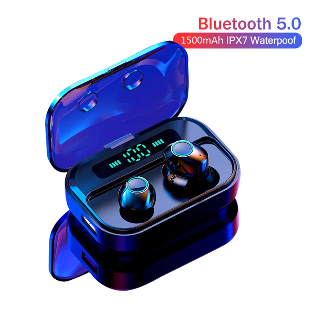 HANGRUI Новинка TWS Bluetooth 5,0 наушники спортивные стерео беспроводные наушники светодиодный дисплей наушники с микрофоном зарядная коробка PK Q32 F9