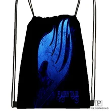 Пользовательская сказка логотип Spirit Lucy походная сумка на шнурке милый рюкзак для детей(черная спинка) 31x40 см#180531-04-21