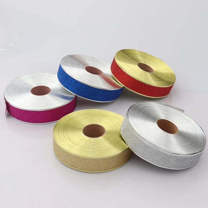 

Handmade Gold And Silver Ribbon 2M Metallic Luster Wedding Christmas Decoration DIY Webbing Card Gift Wrapping 5cm*2m