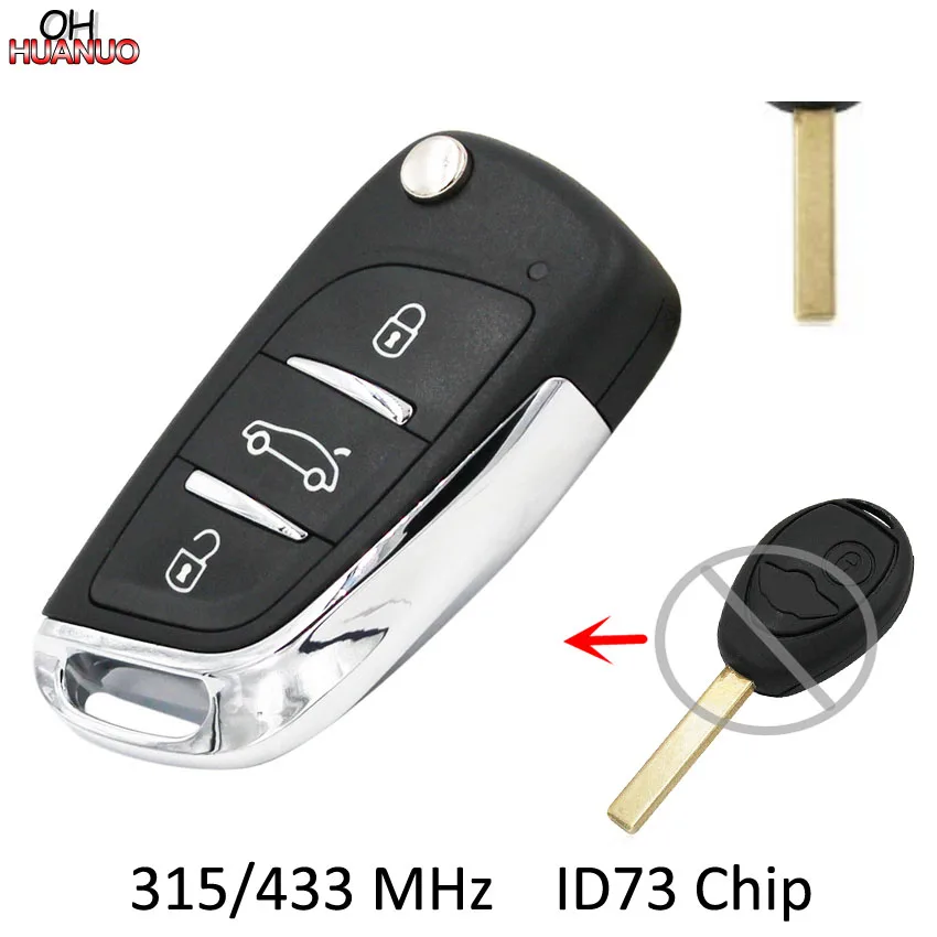 Обновленный складной дистанционный ключ в стиле DS для BMW Mini Rover 75 2002-2005 315 МГц/433 МГц