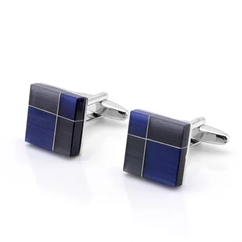 

Luxury Opal Stone Square Cufflinks Men's Jewelry Suit Shirt Cuff links Wedding Gifts Sleeve Cuff Button Blue and Gray Cufflink