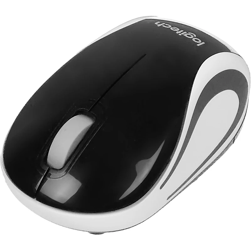 Мышь Logitech Mini M187 черный/серый оптическая(1000dpi) беспроводная USB для ноутбука(2but