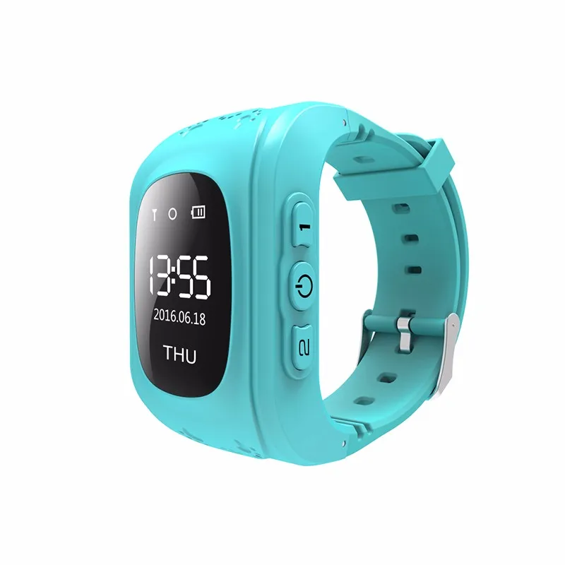 Blue Детские умные часы для детей, часы для звонков, gps, анти-потеря OLED, детский трекер, SOS, умный телефон, мониторинг позиционирования, детские часы - Цвет: Blue