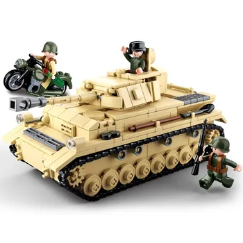 

WW2 military vehicles german tank Model building block Panzer ii iv soviet T34 airplane truck soldiers figures Construction toy