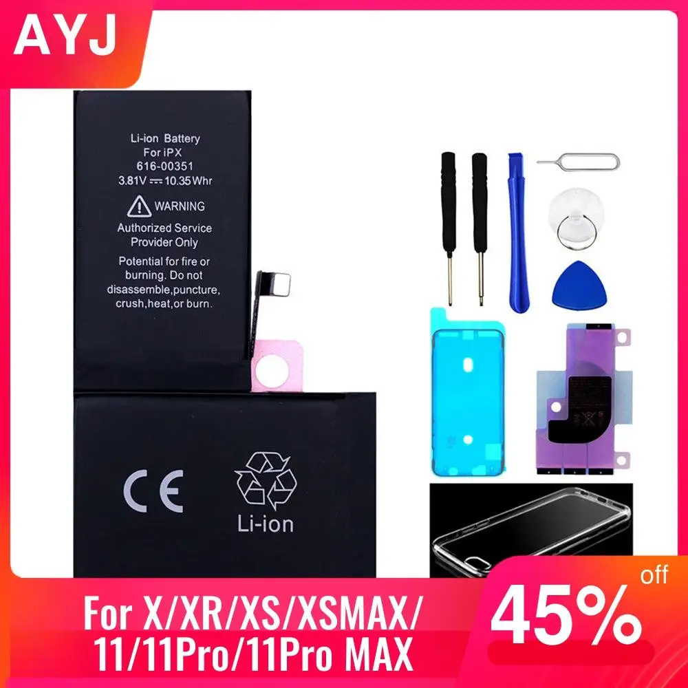 Новый AYJ AAA качественный аккумулятор для телефона iphone X XR XS 11 Pro Max 5 5S SE 2020 6 6S 7 8 Plus