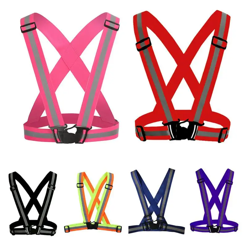 Safe Reflective Safety Vest Reflective Band Vest Safety Bright For Work Signal For Night Work Running Cycling reflective safety vest