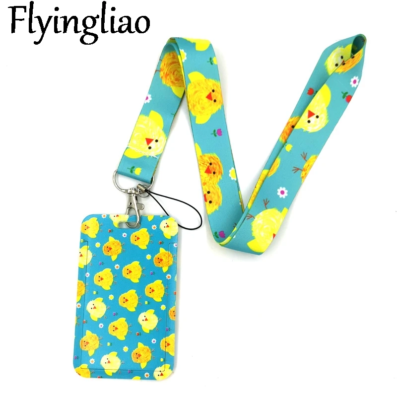 

Yellow Chicken Duck Anime Lanyard Badge Holder ID Card Lanyards Mobile Phone Rope Key Lanyard Neck Straps Keychain Key Ring