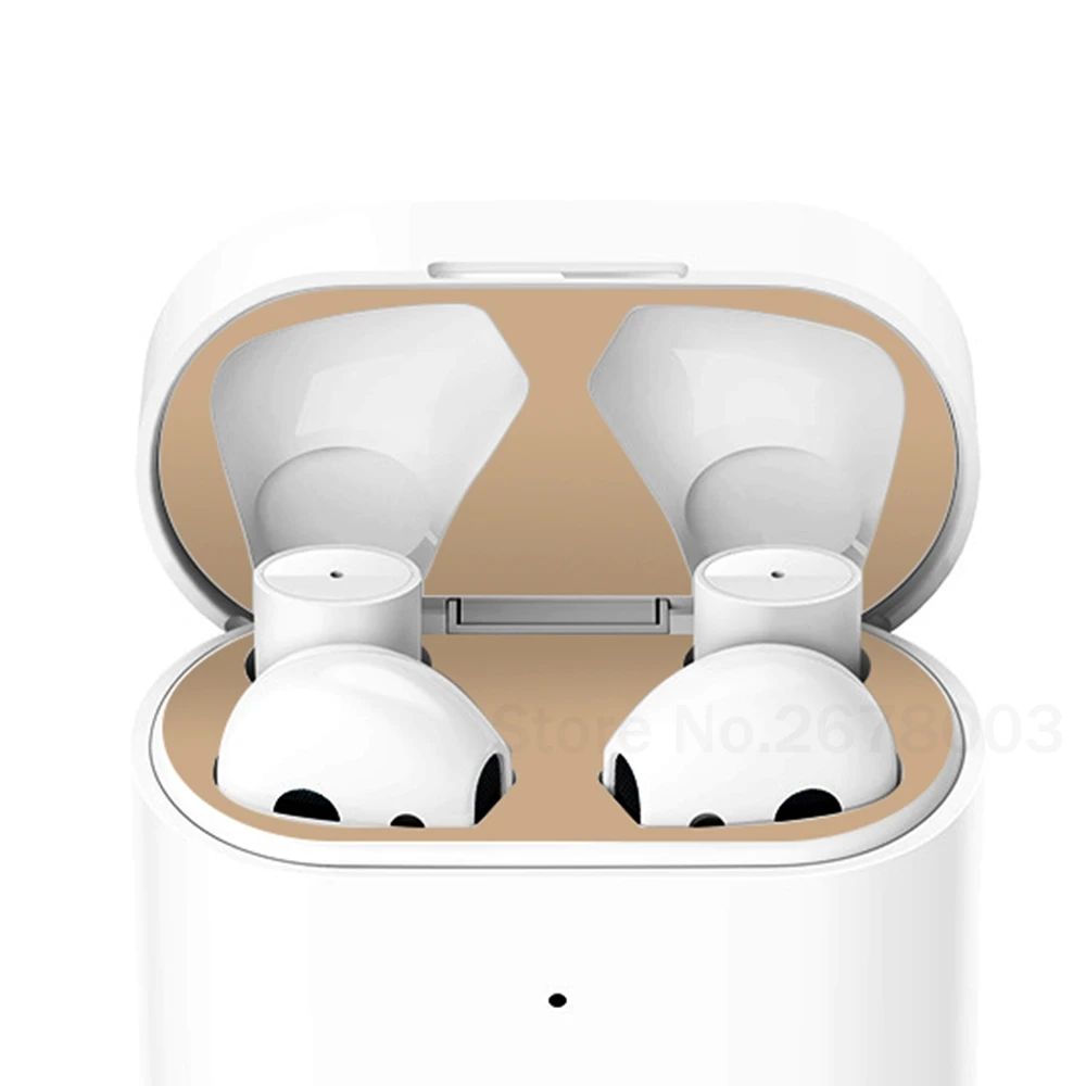 Полное покрытие металлический пылезащитный стикер чехол для Xiao mi Airdots Pro 2 Air 2 Пылезащитная наклейка чехол для Xiaomi mi Air 2 Чехол