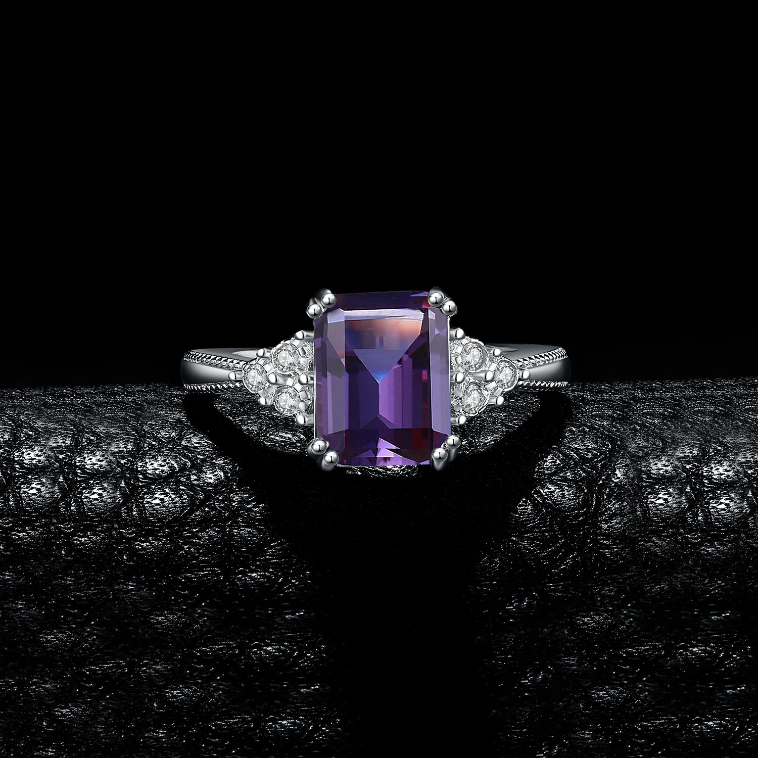 JewelryPalace 2.3ct Сияющий граненый создан Александрит сапфировый кубический цирконий коктейльное обручение кольцо 925 пробы серебро