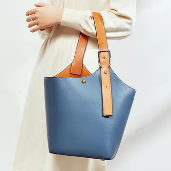 

2019 designer new fashion femme bag broadband bucket bag women's Leather Shoulder Bag Handbag versatile sac a main femme 1270