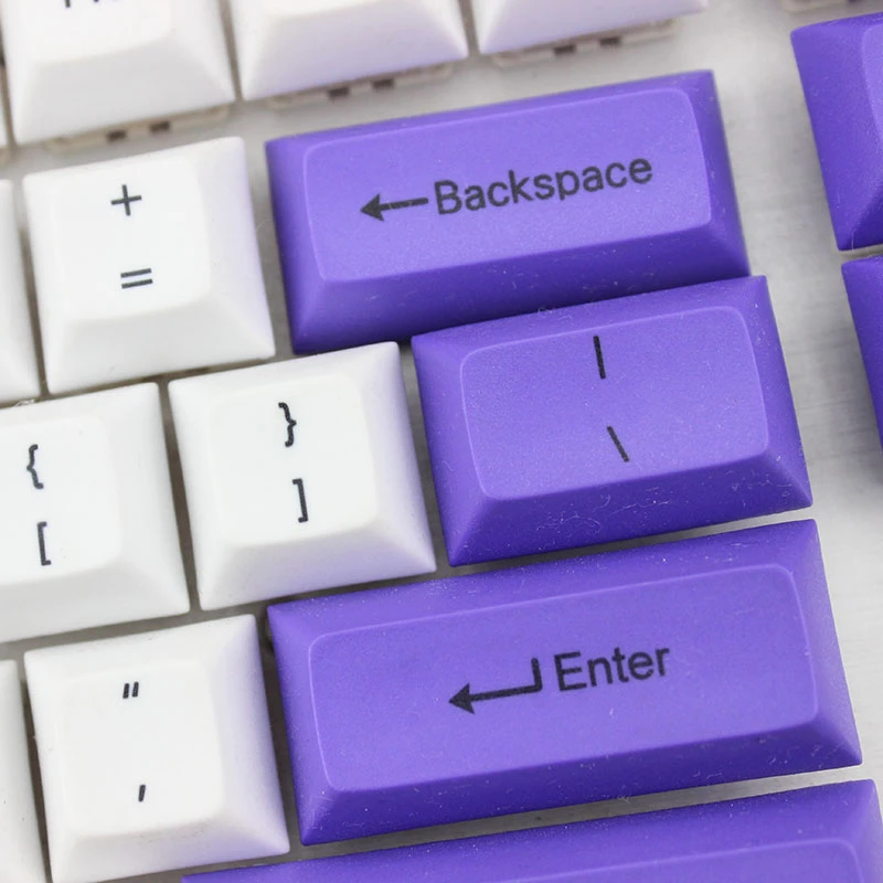 Dsaトッププリント白紫キーキャップ色素サブpbt razer Gh60 Poker2 