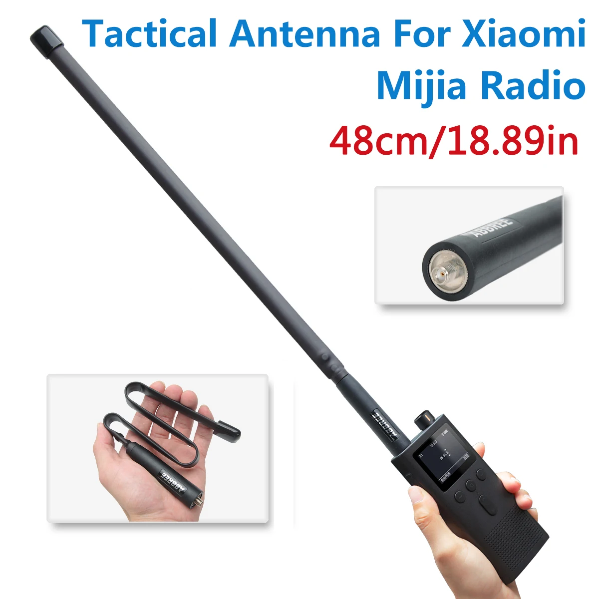 ABBREE SMA-Female Dual Band 144/430Mhz Foldable CS Tactical Antenna For Xiaomi Mijia Smart Walkie Walkie Talkie Ham Radio