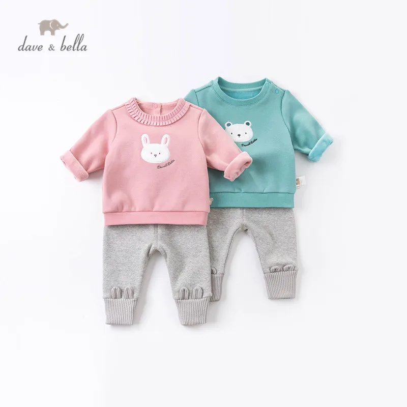 

DBW14741 dave bella winter baby unisex fashion cartoon letter clothing sets kids casual sets children 2pcs suit