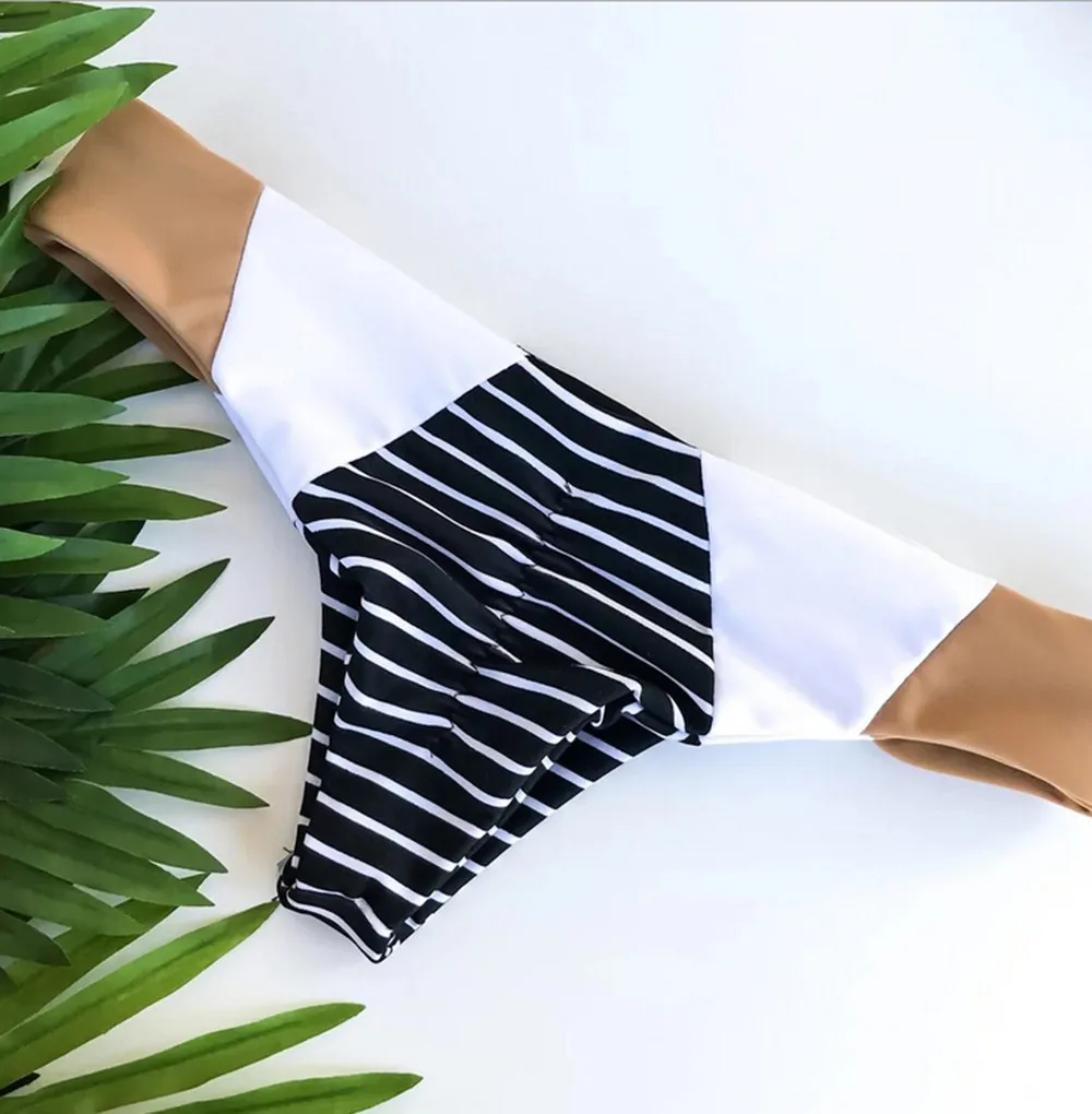 Womail Sexy Bandeau Bikini Set Swimsuit Popular Swimming Suit Biquini Stripe High Quality Swimwear Women Fashion Beachwear 113
