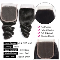 Loose Deep Wave 13x4 Lace Frontal only 5x5 6x6 Lace Frontal Closure HD Transparent Brazilian 100% Virgin Human Hair Pre Plucked 2