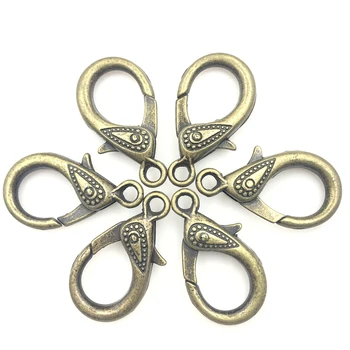 

50Pcs Bronze Tone Eyes Metal Lobster Clasps Jewelry Making DIY Findings 31x16mm