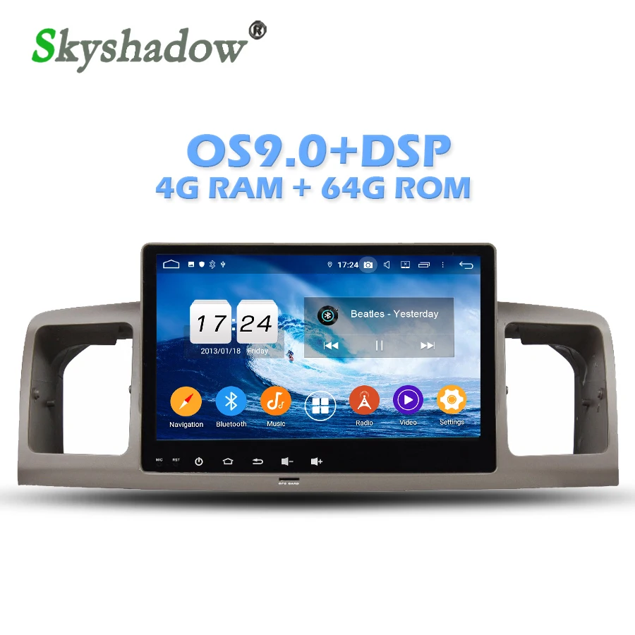 Excellent IPS DSP Android 9.0 4GB RAM 64GB ROM Car DVD Player Wifi 4G Bluetooth RDS RADIO GPS Map For Toyota Universal 2010 2011 2012-14 0 Excellent IPS DSP Android 9.0 4GB RAM 64GB ROM Car DVD Player Wifi 4G Bluetooth RDS RADIO GPS Map For Toyota Universal 2010 2011 2012-14 0