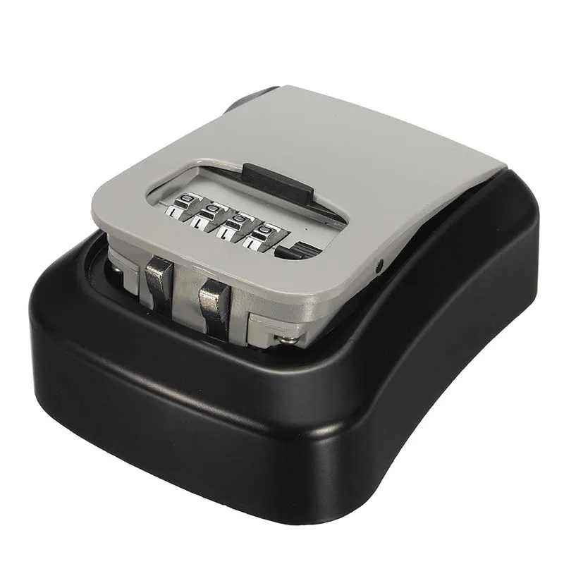 Safurance Mini Key Safe Box Outdoor Key Lock Box Aluminium Wall Mounted Waterproof 4 Digit Combination Password