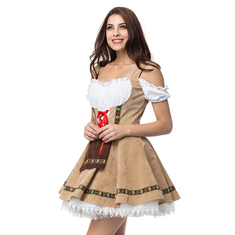 

2019 New Plus Size Women German Bavarian Costume Beer Girl Dress Oktoberfest Beer Maid Costume Halloween Party Fancy Dress S-3XL