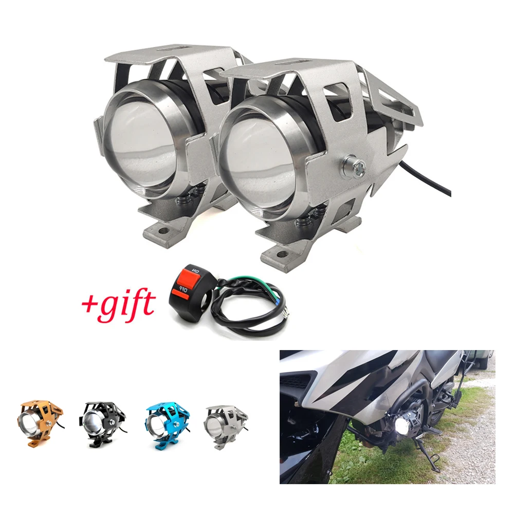 Motorcycle headlights auxiliary lamp U5 LED Motorbike spotlight accessories 12V Moto DRL spot head lights For suzuki ltz 400