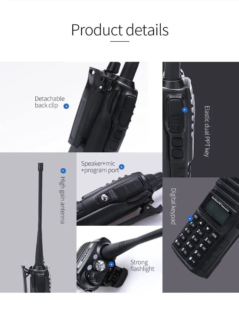 10 км Baofeng UV-82 Real 8 Вт с высокой средней низкой 8 Вт/4 Вт/1 Вт тройной мощности Walkie talkie uv82 двухстороннее радио