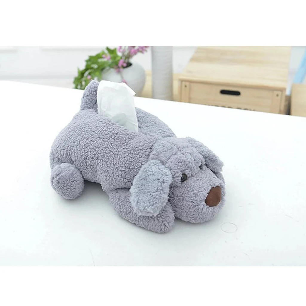 Plush Puppy Dog Tissue Box Cover Car Holder Organizer Decor Grey 42cm Plush Puppy Dog Tissue Box Cover Car Holder Organizer Decor Grey 42cm