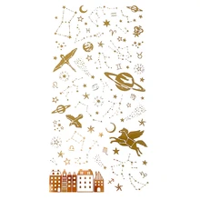 

Sparkle Foiling Galaxy Moon Stars Sticker Sheet