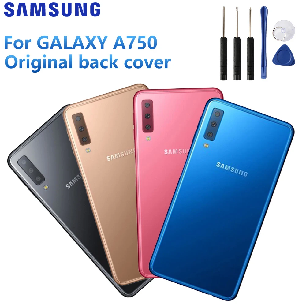 Оригинальный чехол для задней батареи SAMSUNG Задняя стеклянная крышка Samsung Galaxy A7 2018
