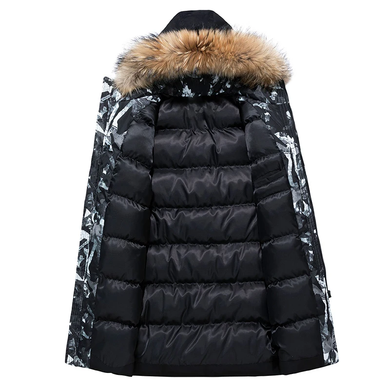 Мужская зимняя парка, Толстая теплая куртка с меховым воротником, пальто, верхняя одежда с капюшоном, длинное водонепроницаемое пальто большого размера, повседневная мужская куртка, пальто