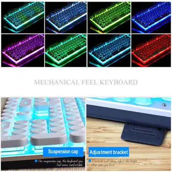 

LED Backlight Machinery Gaming Keyboard Aluminum Base 104 Standard Keys HY1 mechanical keyboard gamer keyboard