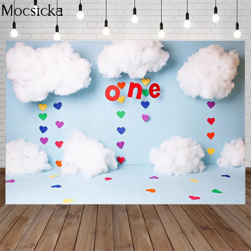 Mocsicka голубое небо белые облака День Рождения фотография Фон Дети рождения фон