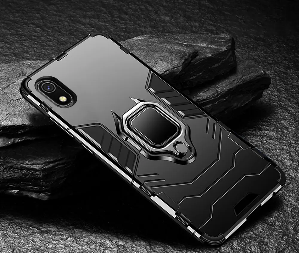 Чехол для Xiaomi Redmi 7A с кольцом на палец, задняя крышка, защитный чехол-бампер, чехол для телефона, чехол для Xiaomi Redmi 7A 7 A, полная защита