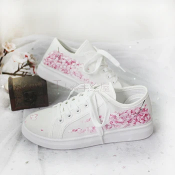 

Sakura Mori women's low-top Japanese and Korean art students flat casual canvas fresh white shoes student sweet lolita shoes